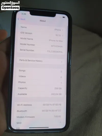 Xs max 256gb 600AED 4