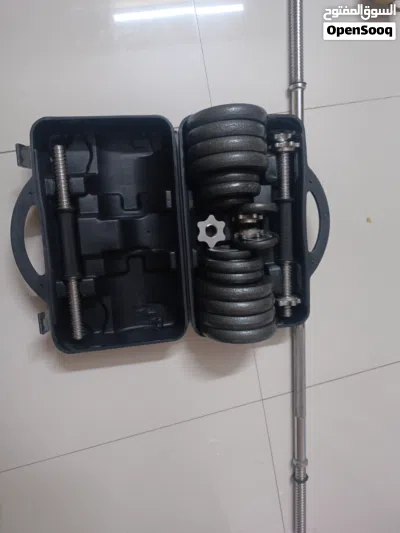 طقم دمبل قابل للتعديل مع بار و مع اوزان 30KG 2