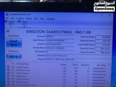 SSD KINGSTON 1TB Health 99% مستعمل استعمال خفيف 2