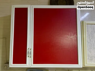Kitchen Cabinet with Red Doors — Slim Storage Unit 2