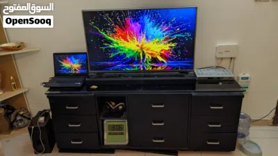 Full Set - TV stand, LG 43 TV, Samsung Laptop Notebook, Samsung Sound Bar 3