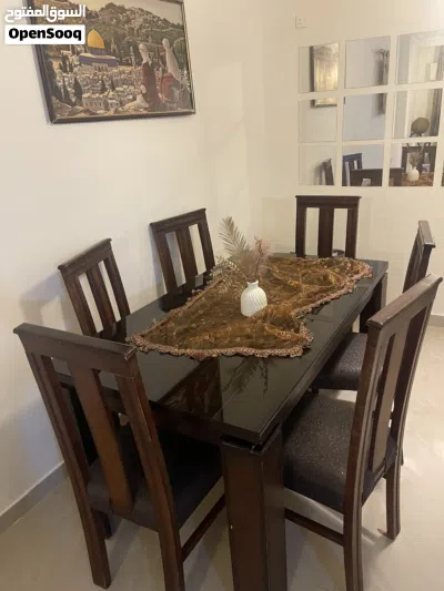 طاولة سفرة مع 6 كراسي للبيع 4