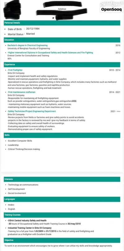 تصميم سيره ذاتيه احترافيه للبحث عن العمل cv design with specific details 4