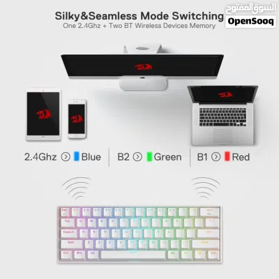 كيبورد ابيض ميكانيكي من K530 PRO red dragon شبه جديد مع جميع ملحقاته في كرتونه 3