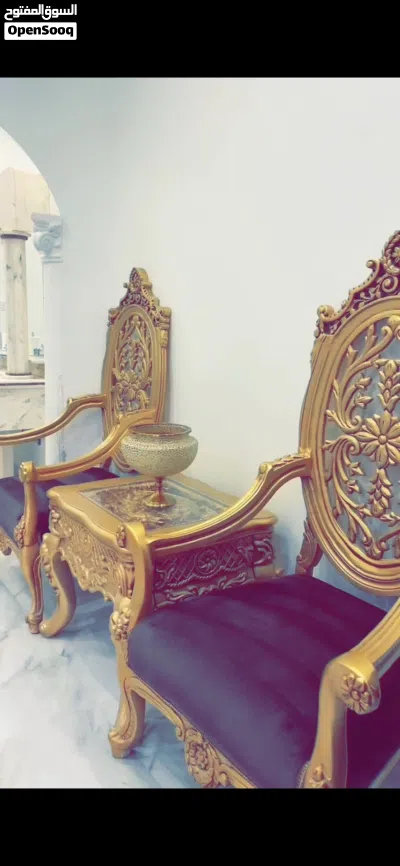 طقم2 كرسي ملكي استقبال مع طاولة 2