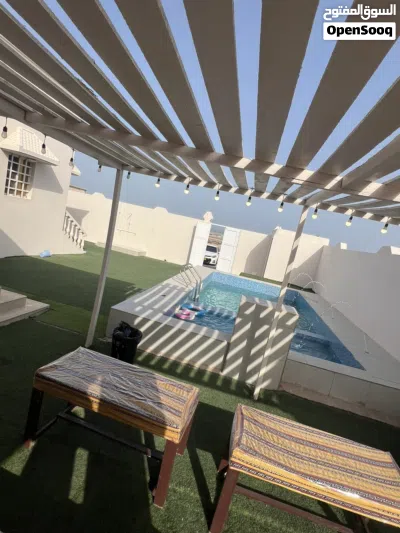 استراحه الحوراء الاشخره حوض سباحه جلسات خارجيه قريب الشاطئ استمتع بالخريفي شاليه الأشخره شاليهات 2