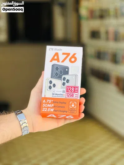 زي تي اي بليد A76 جديد بالكرتونة 128 جيجا 12 رام 2