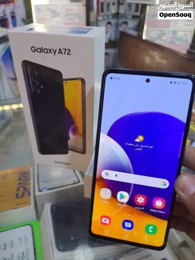 مستعمل Samsung A72 رام 16 جيجا 256 أغراضة والكرتونه الأصلية متوفر توصيل 2