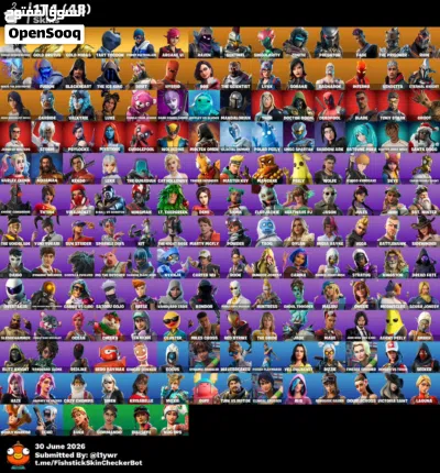 حساب فورت نايت مميز قديم من السيزون الرابع الشابتر الاول واغلب سيزوناته عندي واكس كريتوس وسكنات 3