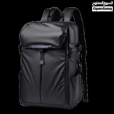 حقيبة ظهر للابتوب ذات سعة كبيرة - S-61-15.6 Black Backpack leather laptop and stuff bag 4