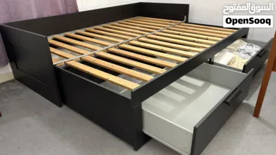 IKEA-Brimnes daybed frame with 2 drawers, Black, 80x200 cm uae used itema 2