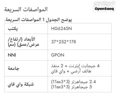 جهاز واي فاي فايبر منزلي الجيل السادس FiberHome HG6245N 4
