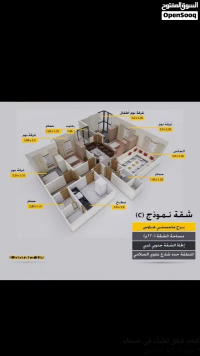 مشروع ماجستي حده شقق تمليك راقيه للبيع في حده خلف الكريمي في تفاصيل الشقق والاسعار في التفاصيل 4