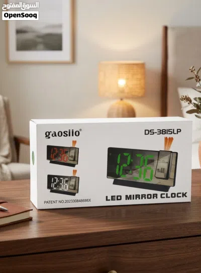 ساعة منبه رقمية مزودة بجهاز عرض LED مقاس 7.8 بوصة مع إمكانية ضبط درجة حرارة العرض بزاوية 180 درجة 2
