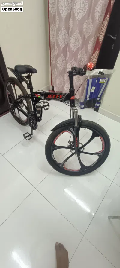 Like-New Geared Folding Bicycle with Helmet & Safety Jacket 4