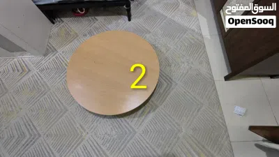 Set of 2 Matching Round Wooden Coffee/Study/ Floor Tables 3