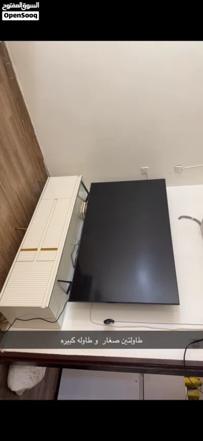 للبيع سرير نفرين و طاولتين و طاوله كبيره 3
