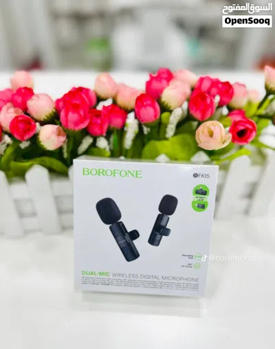 للبيع مايك لاسلكي نوع BOROFONE BKF15 Dual Mic Wireless Microphone جديد شبه مش مستخدم 3