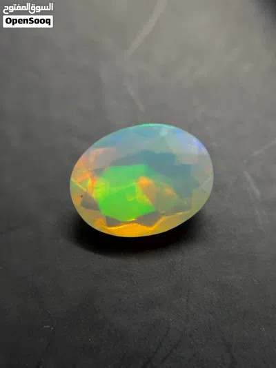 حجر أوبال فاير أبيض أثيوبي طبيعي مع فحص المختبر Natural Ethiopian fire opal stone 3