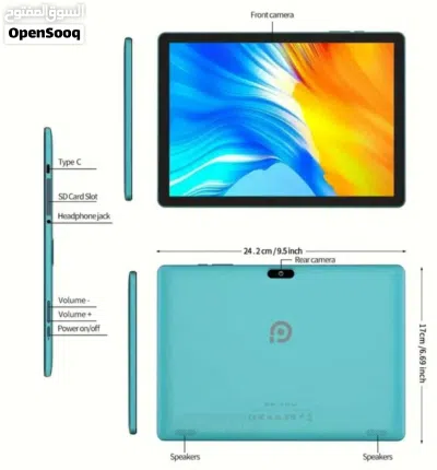 PRITOM Tablette Android 13 10,1 pouces, 4 Go (2 Go + 2 Go extensible) de RAM, 64 Go de ROM avec étui 4