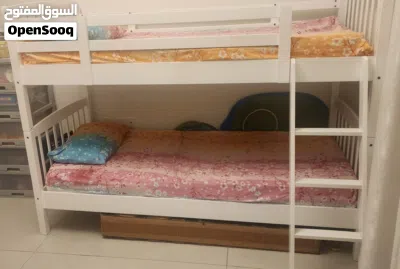 White Wooden Bunk Bed - 2-Level (Without Mattresses) @550 AED 4