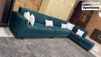 طقم كنب فخم و راقي جداً ، 10 مقاعد خشب سويد بالكامل ، اسفنج دانلوب ، قماش شاموا فاخر 4