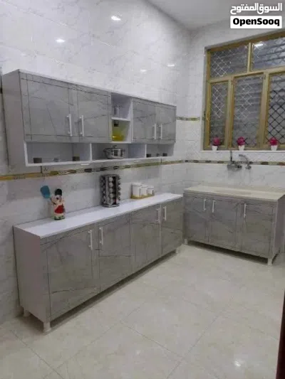 كاونتر وملحق mdf قياس مترين مع سنك مترو20مرمر بسعر 260الف 2