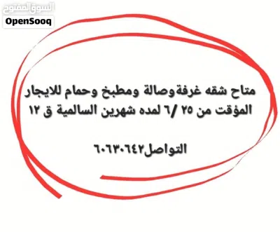 شقه غرفه وصاله جميلة للايجار المؤقت شهرين 3