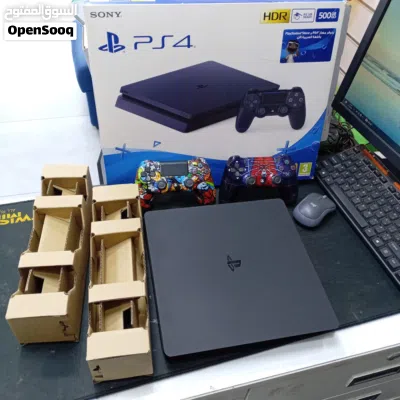 بليستيشن 4 slim 500GB وكاله مع كامل اغراضو التواصل فقط واتساب 2