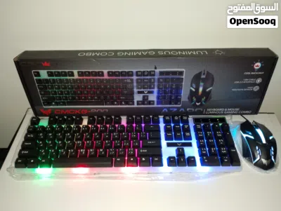 كيبورد وماوس ألعاب CMCKG-200 RGB إضاءة RGB ملونة وجذابة كيبورد كامل مع لوحة أرقام (104 أز 2