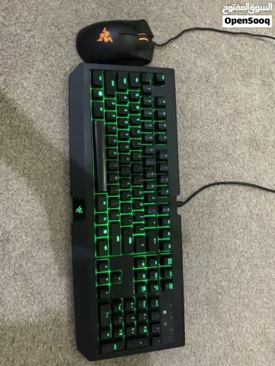 للبيع كيبورد (Razer Blackwidow ultimate) + Razer Green Swicthes + ماوسRazer Deathadder Chroma 2