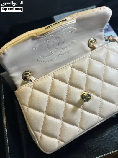 Chanel 24K mini flap lambskin nude pink/gold مساتر كولتي 2