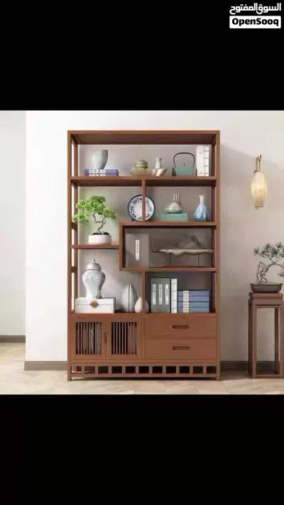 مكتبة خشب بامبو 2