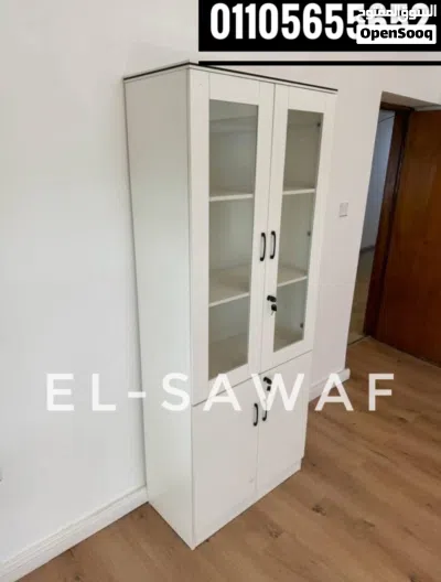 مكتبة ملفات خشب mdf اسباني ، مكتبة ملفات مودرن ، دولاب أوراق ، خزانات كتب ، مكتبة 2ضلفة ، أثاث مكتبي 2
