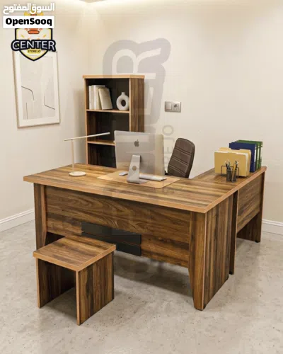 عرض جديد طقم مكتب كامل 4 قطع بــ 99 دينار فقط مكتب بقياس 160X70cm+جانبيه +خزانه +طاوله وسط واقل سعر 2