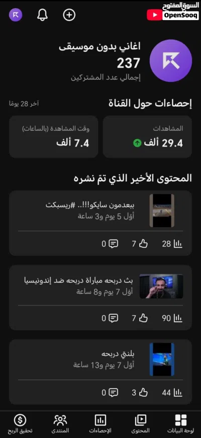 متوفر معي قناة يوتيوب فيه تفاعل قوي وسعر رخيص 2
