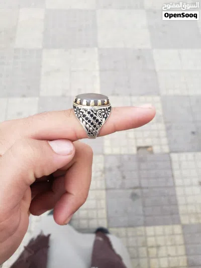 خاتم فضه وعقيق يمني السعر عرطهههه 3