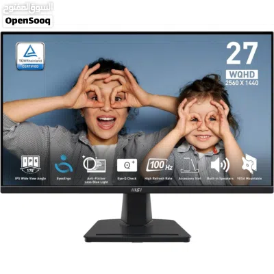 شاشة MSI بحالة الوكالة 27 إنش دقة 2K تردد 100Hz IPS مع الكرتونة 4