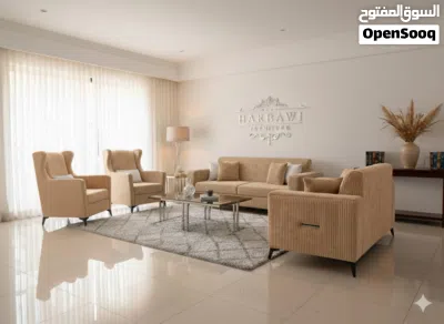 أطقم كنب وكورنر حرف ال مع مزدوجة تصميم مودرن جوده عاليه خشب سويد اسفنج دانلوب عروض لفترة محدودة 4