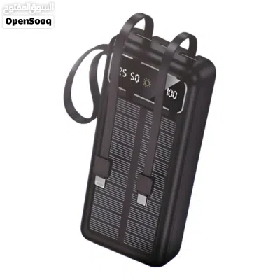 شاحن متنقل بور بانك مع لوح شمسي مساعد شحن Power Bank بطارية محمولة 30000 مللي أمبير باور بنك 3