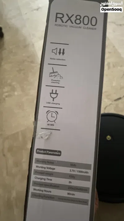 للبيع روبوتي تنظيف RX800 (أسود + أبيض) – شحن USB – تشغيل ذاتي 90 دقيقة 3