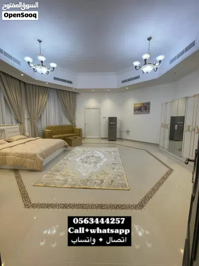 للإيجار استوديو مفروش vip مدخل خاص في منطقة عشارج قرب مشفى توام و جامعة الإمارات 2