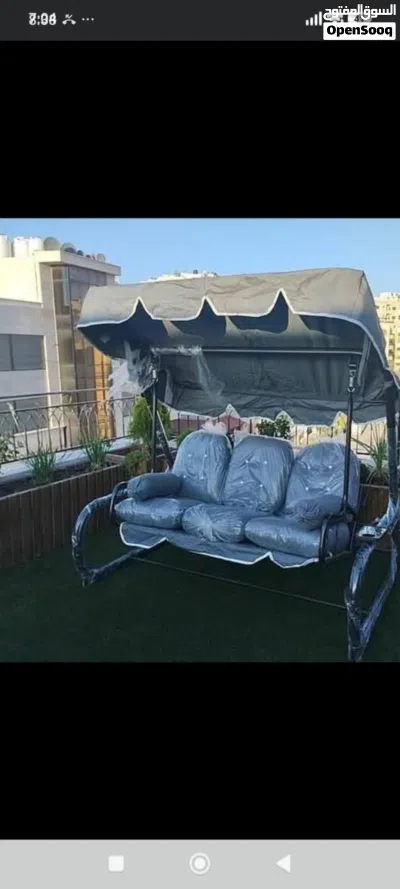 مراجيح ثلاثية وثنائة ورباعية، اطقم رتان مع طاولة واطقم حديد جميع الموديلات ومرجيحة فرنسية عش البلبل 3