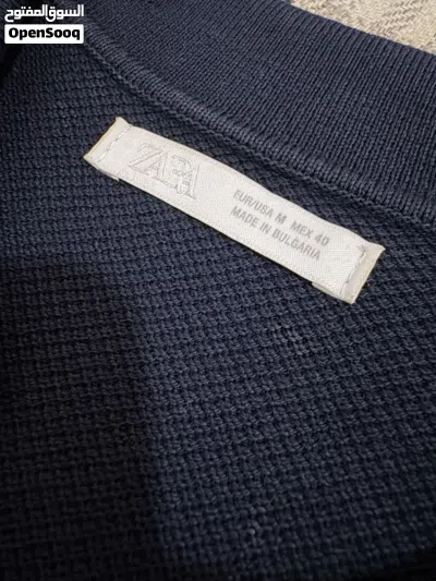 Zara navy blue polo shirt brand new size M 2