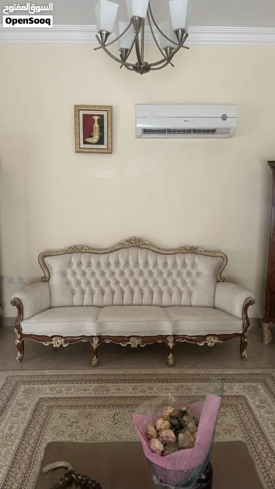 Luxury Hardwood Living Room Set Sofa Chairs Tables طقم أثاث مجلس فاخر كامل كنب وكراسي وطاولات 2