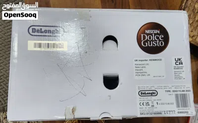 ماكنه قهوه كبسول ديلونجي بريطاني اصلي من شركه Nescafe Dolice Gusto 2