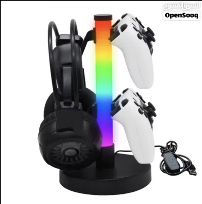 ( RGB LED light and stand ) ستاند سماعات وكنترولر مضئ RGB LED السعر 4 RO 3