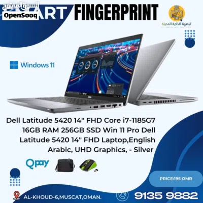 Dell Latitude 5420 14" FHD Laptop, Intel Core i7-1165G7 CPU, 3.00Ghz, 16GB Ram, 256 GB SSD, English 2