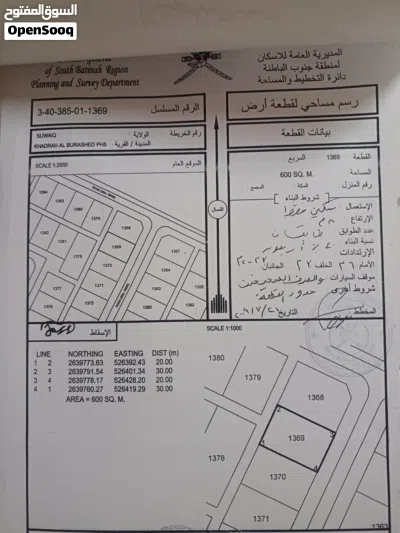 ارض للبيع ولاية السويق خضراء بورشيد المرحلة الخامسه 2