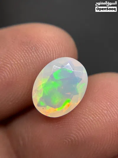 حجر أوبال فاير أبيض أثيوبي طبيعي مع فحص المختبر Natural Ethiopian fire opal stone 2